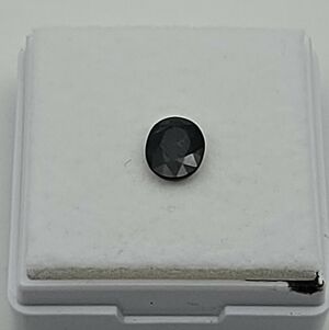 Faceted Black Sapphire Gemstone Cabochon